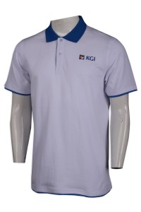 P1042 Design Contrast Collar Men's Polo Shirt Polo Shirt hk Center